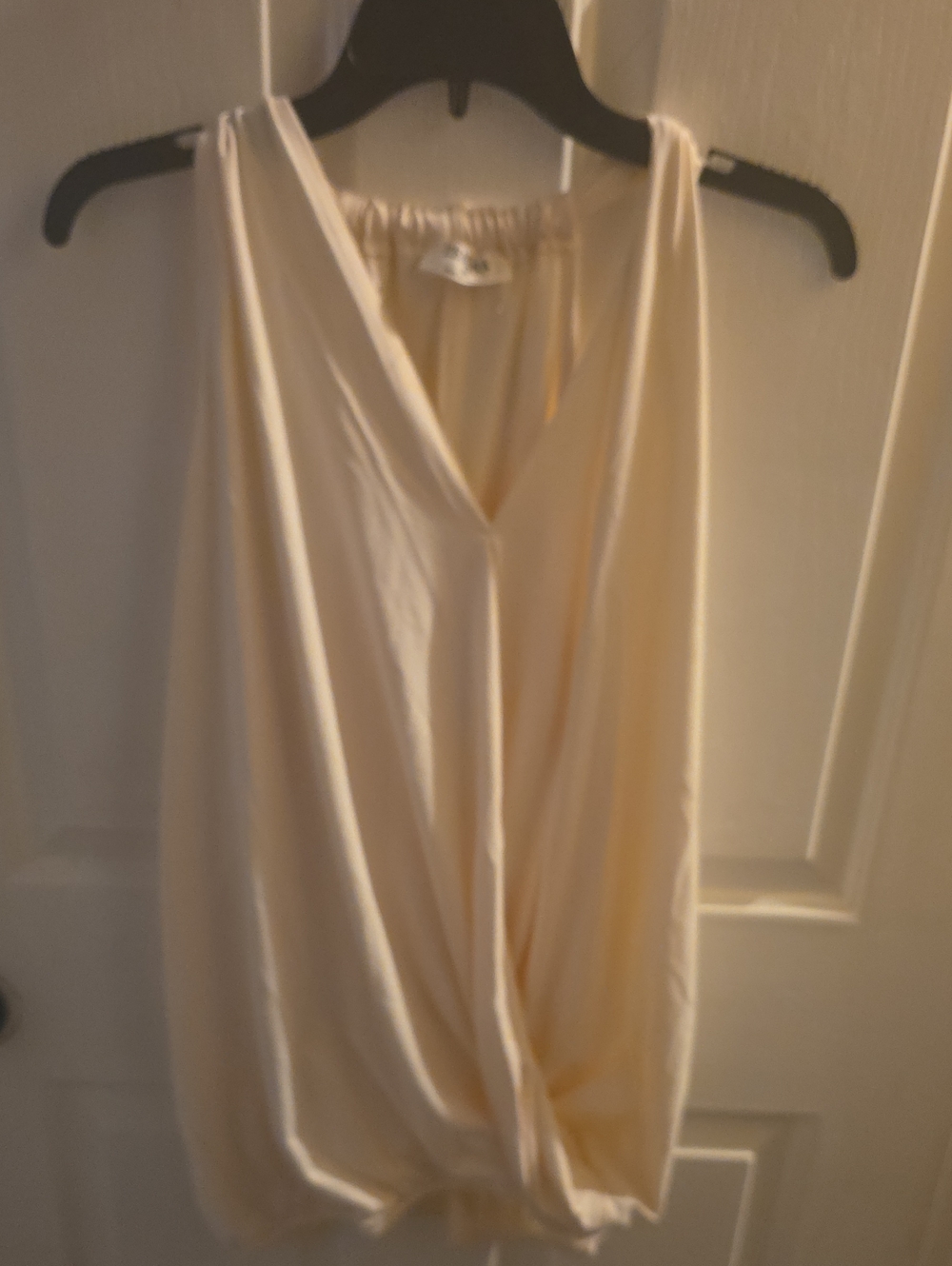 Zenana Outfitters Cream Twist-Front Sleeveless Tank